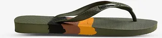 Womens Green Basil-flag Rubber Flip-flops