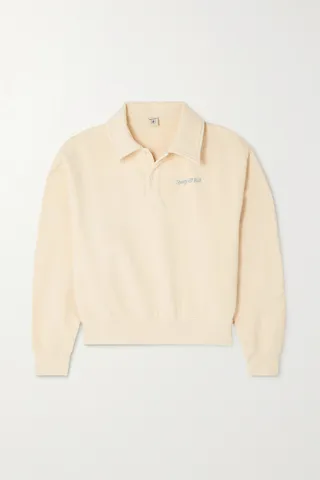 Sporty & Rich - Embroidered Cotton Polo Top - Ivory