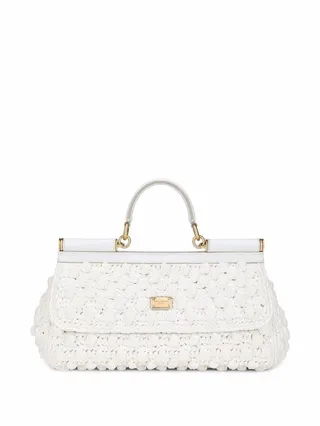 medium Sicily raffia crochet shoulder bag