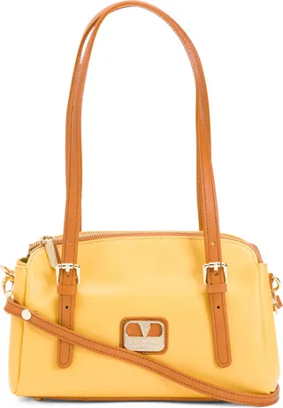 Made In Italy Leather Baguette Shoulder Bag