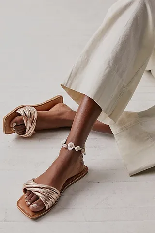 Macey Metallic Slide Sandals by Matisse at Free People