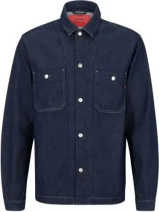 HUGO REPLAY regular-fit jacket in dark-blue denim