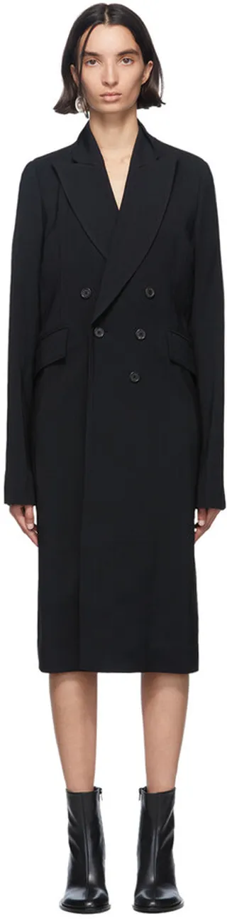 Ann Demeulemeester Black Bethany Double-Breasted Coat