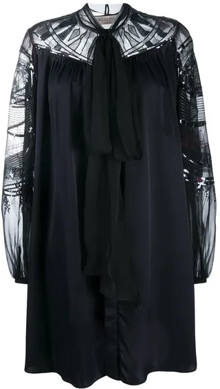 Sequin-Embellished Flared Dress