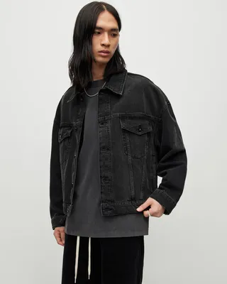 Avets Oversized Denim Jacket - Washed Black