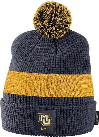 Marquette Nike Unisex College Pom Beanie in Blue