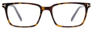 Tom Ford Eyewear Tortoiseshell Effect Rectangular Frame Glasses