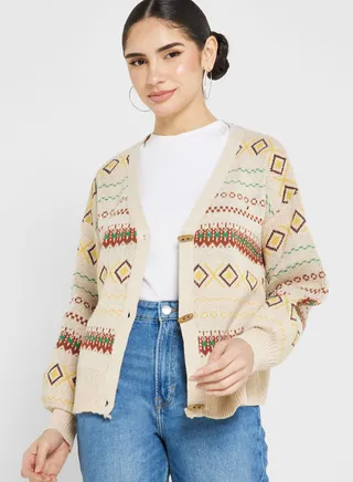 Printed Cardigan