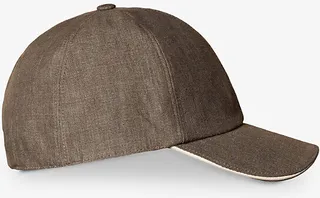 ens Navy Contrast-trim Linen Baseball cap