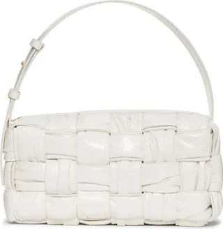 Brick Plissé Intrecciato Leather Shoulder Bag