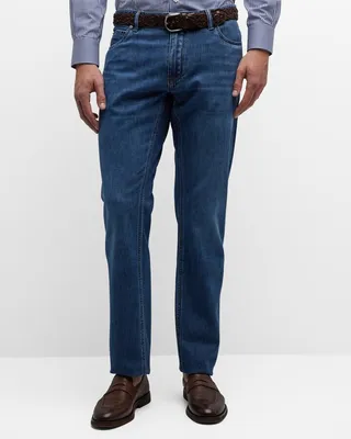 Men's Medium Wash Straight Leg Jeans