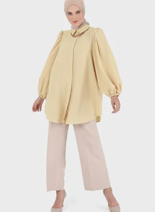 Balloon Sleeve Embellished Tunic