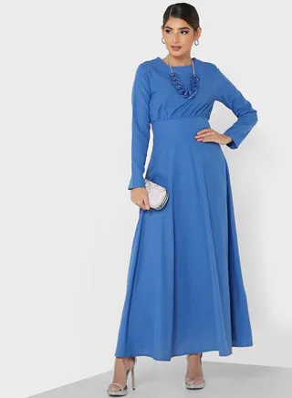 Solid A Line Dress