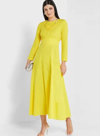 Solid A Line Dress