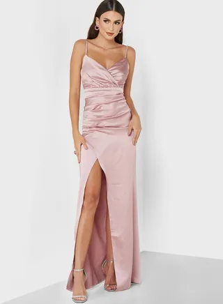Slit Strappy Dress