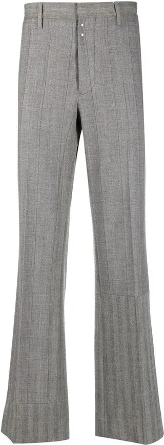 Striped Tailored Flared Trousers