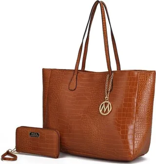MKF Collection by Mia K Sadie Oversize Tote & Wallet Set - Brown