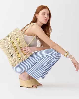 Marseille tote in open-weave straw