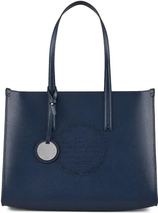 Blue Shopping Bag With Logo