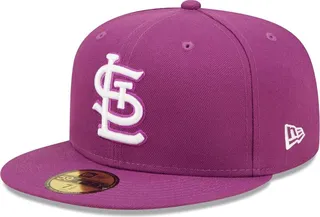 Men's New Era Grape St. Louis Cardinals Logo 59FIFTY Fitted Hat