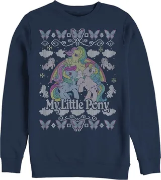 Men's My Little Pony Ugly Christmas Friends Sweatshirt - Navy Blue - 3X Large