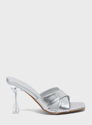Multi Strap Mid Heel Sandals