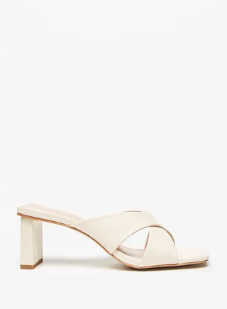 Cross Strap Mid Heel Sandals