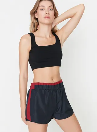 Colorblock High Waist Shorts