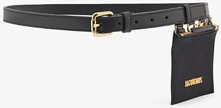 Black La Ceinture Anellu Zipped-pouch Leather Belt