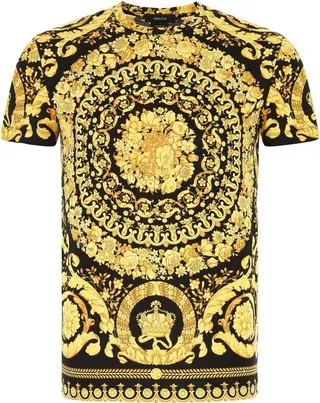Versace Allover Baroque Pattern Crewneck T-Shirt