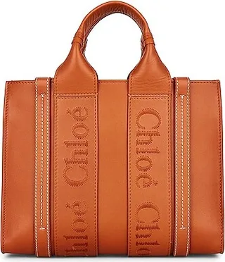 Chloe Woody Shiny Tote in Brown