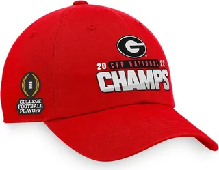 Men's Top of the World Red Georgia Bulldogs College Football Playoff 2022 National Champions Script Arch Crew Adjustable Hat