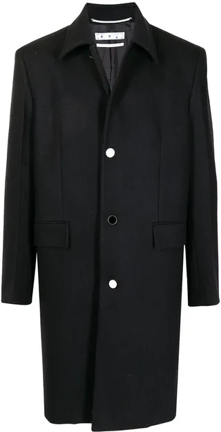 Single-Breasted Wool-Blend Coat