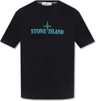 Stone Island Logo Printed Crewneck T-Shirt