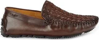 Basket Weave Leather Driving Loafers