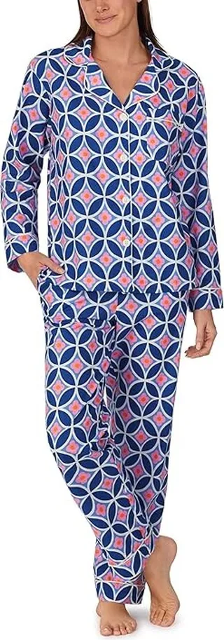 Bedhead PJs Trina Turk x Bedhead Long Sleeve Classic PJ Set (Geo Flower) Women's Pajama Sets