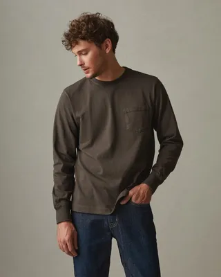 Heavyweight Pocket Tee Long Sleeve - Oak