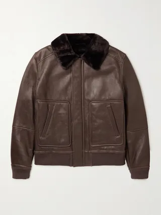 Shearling-Lined Leather Jacket