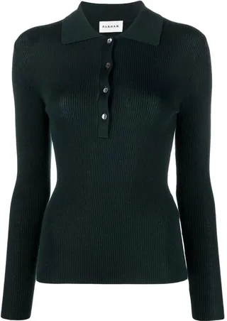 Polo-Collar Knitted Top