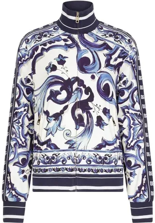 Majolica-print bomber jacket