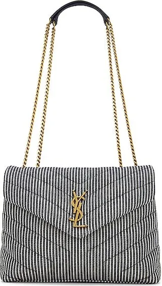 Saint Laurent Small Loulou Chain Bag in Navy