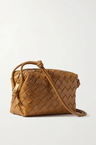 Bottega Veneta - Loop Mini Intrecciato Leather Shoulder Bag - Brown