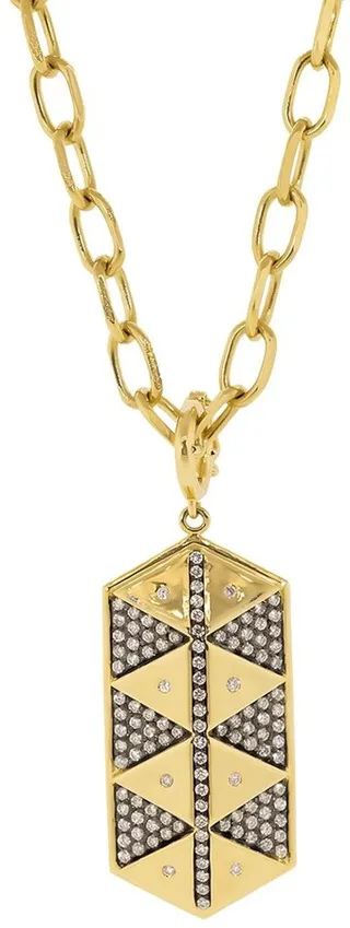 Hexagon Shield Diamond-Embellished Charm