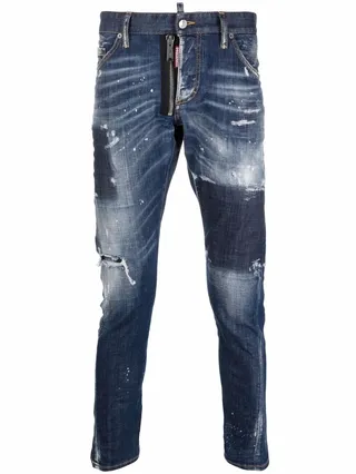 Faded Distressed Skinny Jeans