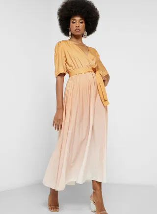Ombre Pleated Dress