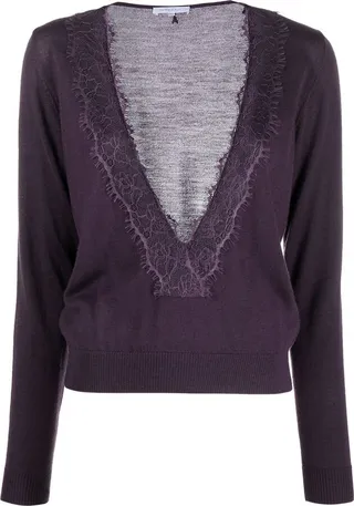 plunging V-neck jumper