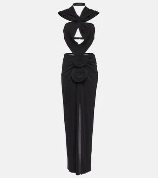 Hooded cutout midi dress