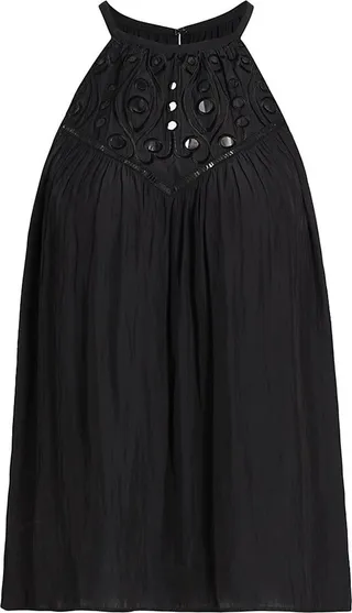 Circe Halter Neck Eyelet Top