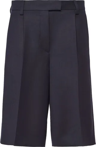 Tailored Knee-Length Gabardine Shorts