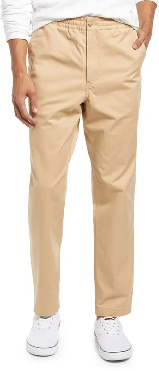 Men's Classic Tapered Fit Elastic Waist Chinos